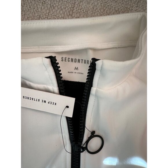 Secondnature Womens White & Silver Sleeveless Stretch Biker Romper M NWT - Picture 4 of 6